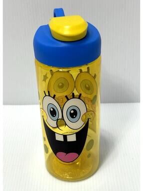 SpongeBob SquarePants Kids Water Bottle Zak Designs Flip Spout 16.5 oz Cup New
